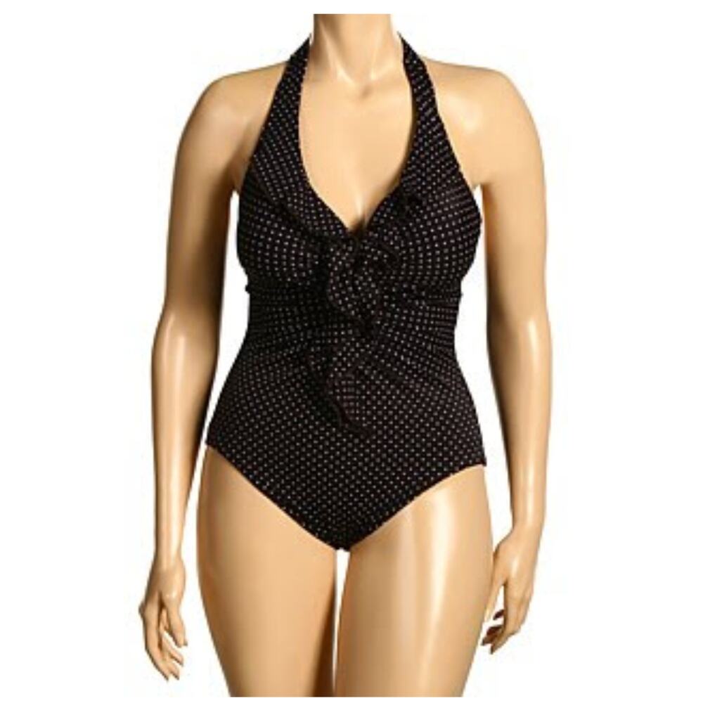 Miraclesuit Isabella Ruffle Front One Piece Swimsuit Brown Womens Size 10